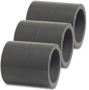 ONEAWELT - PVC Fitting Klebemuffe Ø 50mm PVC-U Muffe Rohrverbinder Rohr Schlauch Klebefitting zum verkleben, Qualität aus Europa, Menge: 3 Stück