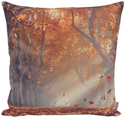 CB Home & Style Outdoor Garten Kissen Herbstkissen Herbstdeko Outdoorkissen Wasserabweisend 45x45cm mit Füllung (Herbstallee)