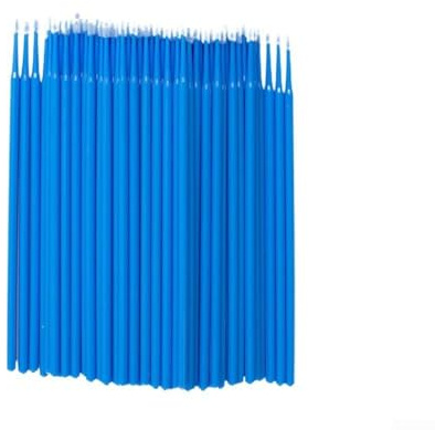 Lot de 100 pinceaux jetables pour retouches de précision et détails (bleu)