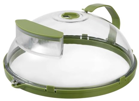 Generisch Tapa para microondas, 26 cm, protección contra salpicaduras de microondas, transparente, con asa, depósito de agua, cubierta para cocinar al vapor para cocina