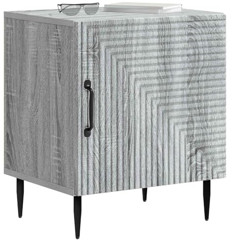 vidaXL Nachttisch Graues Sonoma 43 x 34,5 x 50 cm Holzwerkstoff, Vintage Nachttisch, rechteckiger Stauraum, kompakter Beistelltisch, Elegantes Schlafzimmermöbel, praktischer Organizer