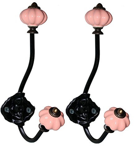 Kleiderhaken, Vintage-Kürbis-Haken, Keramik, Eisen, Wandhaken für Mantel, Schmuck, Hut, Schal, Heimdekoration, 2 Stück