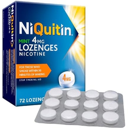 NiQuitin Mint 4 mg Lozenges - Effective Smoking Craving Relief - 72 Lozenges - Long-Lasting Effect - Reduce and Quit Smoking Aid
