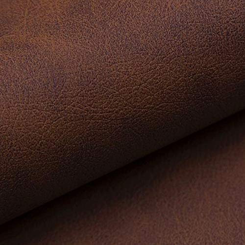 novely® KONSTANZ - Vintage-Antik PU-Kunstleder - Hochwertiger Möbelstoff - Robuster Polsterstoff - Lederimitat im Retro-Style - Pflegeleichte Meterware 1lfm | Farbe: 09 Braun