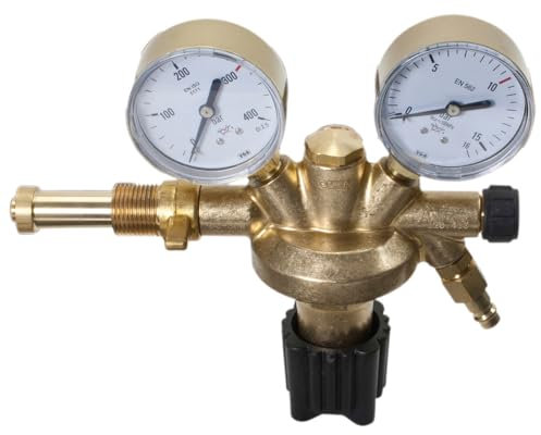 Dönges Druckminderer 200/300 bar mit Stecknippel (Druckminderungsventil Druckminderventil), das Gewinde hat die Größe G5/8.