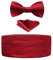 HISDERN Herren Kummerbund Bordeaux mit Fliege und Einstecktuch Formelle Satin Einfarbig Kummerbunde für Männer, 3er Set Schärpe Verstellbar Band