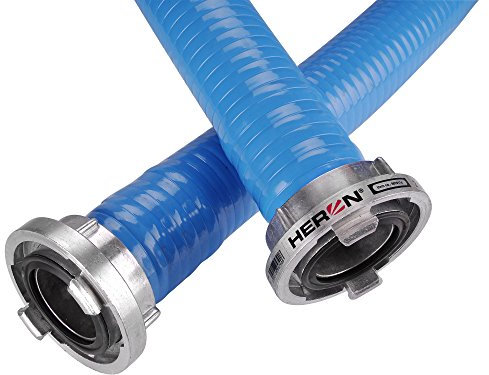 HERON Tuyau d'aspiration pour pompiers Agros SE 70 mm (bleu) – 2,5 m avec raccord rapide pour 8895106, 8895105, 8895102.