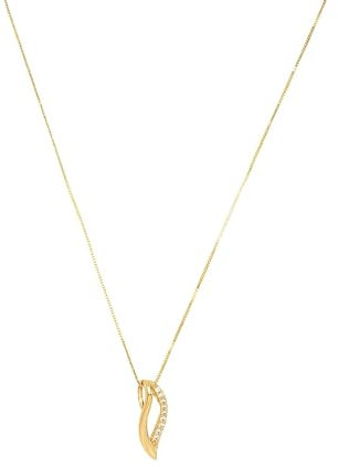 Amor Kette mit Anhänger Damen Halsschmuck, mit Zirkonia synth., 45 cm, Gold, Kommt in Schmuck Geschenk Box, 2020021