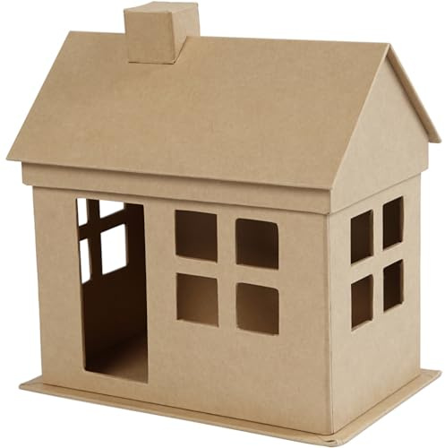 Pappmaché-Haus,H:23cm,Tiefe14,5cm,L:22,5cm,1Stck.