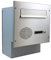 F-046 Edelstahl Mauerdurchwurf Briefkasten mit Klingel & Sprechsieb (Tiefe: 20 cm) - LETTERBOX24.de