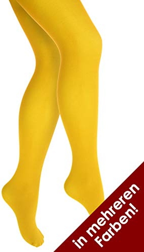 Thetru Kinder-Strumpfhose | Größe 140/152 | Blickdichte-Strumpfhose (gelb)