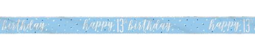 Unique 83476 Blue Prismatic 13th Birthday Foil Banner, 108 1 Pc, Age 13