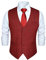 HISDERN Herren Rot formale Hochzeit Party Weste Baumwolle Plaid Check Burgund Kleid Anzug Weste