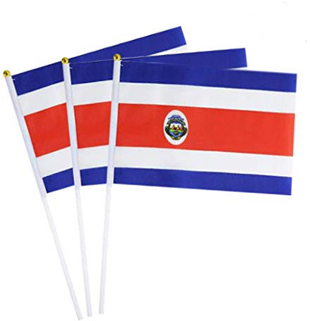Costa Rica-Flagge, Costa-Rica-Flagge, klein, Mini-Handflaggen, Dekoration, 1 Dutzend (12 Stück)