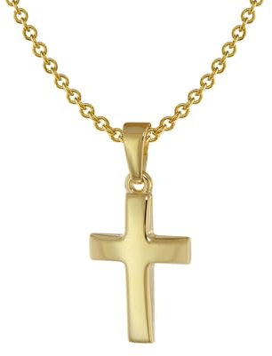 trendor Kreuz Anhänger für Kinder Gold 333 + Halskette Silber vergoldet 75692-40 40 cm