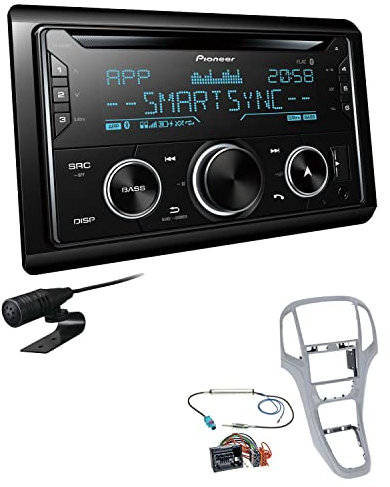 Pioneer FH-S720BT 2-DIN CD Autoradio Bluetooth kompatibel mit Apple und Android Smartphones USB passend für Opel Astra J ab 2009 Platin