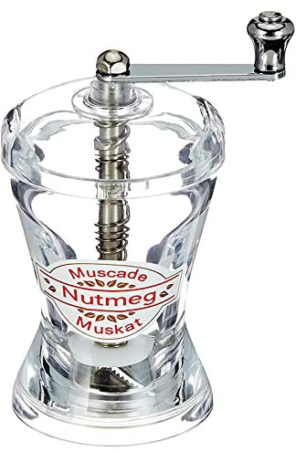 Cole & Mason kleine manuelle Acryl Muskatmühle 10 cm mit Kurbel