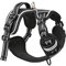 HEELE Hundegeschirr, Zugfestigkeit, reflektierend, Geschirr mit gepolstertem Griff, 1 Schnalle am rechten Halsband, leicht an- und auszuziehen, Schwarz, XS
