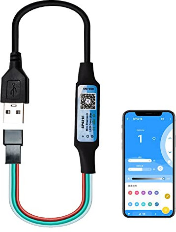 LOAMLIN WS2812B WS2811 LED Streifen Controller SP621E, Musik Bluetooth iOS/Andriod App Steuerung Unterstützung von Smart IC RGB LED LIGHT Controller, USB Input für Traumfarbe LED-Lichtprojekt