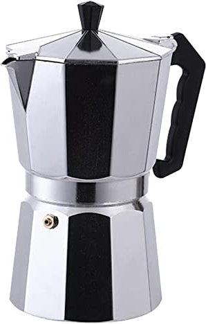 Caffettiera da 50 ml per 1 Tazza, Classica Macchina per Espresso Italiana, in Alluminio, con Manici Resistenti al Calore, Facile da Usare e Veloce da Pulire