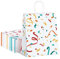 Dyforce 24 Stück Geschenktüten, Weiß Papiertüten mit Henkel, Kraftpapiertüten Klein Geeignet für Party, Geburtstag, Hochzeit, Süßigkeiten und Geschenke 15X8X21CM