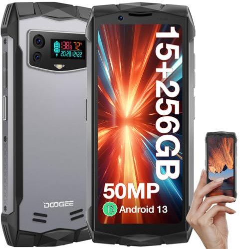 DOOGEE Smini [2024] Rugged Smartphone, 15GB +256GB Telefono Indistruttibile (TF 2TB), 3000mAh Batteria, Android 13 Smartphone Rugged, 50MP Telefono Cellulare, 4.5'' QHD+, IP68/IP69K, NFC/Face ID/GPS