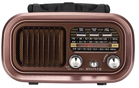 Retro Radio Bluetooth Speaker Portable AM FM Radio Vintage Radio Speaker 3 Bands Multifunctional Bluetooth AM FM Radio for Indoor and Outdoor (RXBT628)