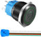 Gebildet Interruptor de Botón con Pestillo de Acero Inoxidable de 22mm 12V-24V/5A Símbolo de Alimentación LED 1NO1NC SPDT ON Off Impermeable con Enchufe de Cable (LED Verde/Carcasa Negra)