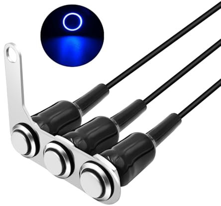 Gebildet Universal 3piezas de Cierre de Acero Inoxidable LED Azul Interruptor de Motocicleta ON-Off Manillar Montaje Ajustable Interruptores Impermeables Botón 5A/12V