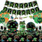 Reptilien-Geburtstagsparty-Zubehör, einschließlich Happy Birthday-Banner, Teller, Servietten, Luftballons, Tassen, Kuchendekoration, Tischdecke, für Babyparty-Dekorationen, Kinder, Jungen, Mädchen