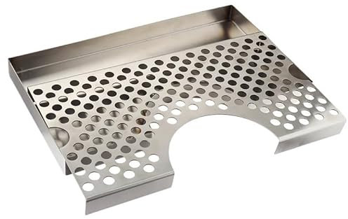 MeGLob Stainless Steel Beer Drip Tray,Wrap Around Drip Tray,Beer Tower Drip Pan For Beer Tower Home Bar Mini Fridge,Without Drain Hole