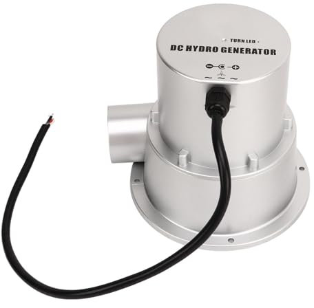 flexman Generador de Turbina de Agua DC 12V, Generador Hidráulico de Fuerza de Agua Pequeña ABS, Motor Sin Escobillas de Imán Permanente Micro Hydro(SJ18B)
