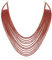 EVER FAITH Mehrschichtige klobige Halskette, Glitter Rot Gold-Ton Strass Wasserfall Mehrstrang Multi-Strand Ketten Statement Lätzchen Halskette lange Kette Modeschmuck