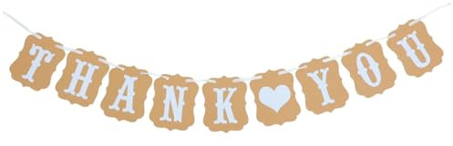 ABOOFAN Hochzeits-party-banner 'thank You' 9pcs Kraftpapier Girlande Seil Vintage