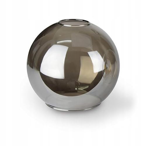Glas Lampenschirm Kugel 15 cm E27, Chrom, Grau- und Silbertöne