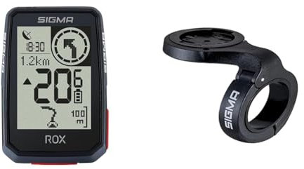 SIGMA SPORT ROX 2.0 Black | Fahrradcomputer kabellos GPS & Navigation & Herren Overclamp Lenkerhalter, Schwarz, One-Size