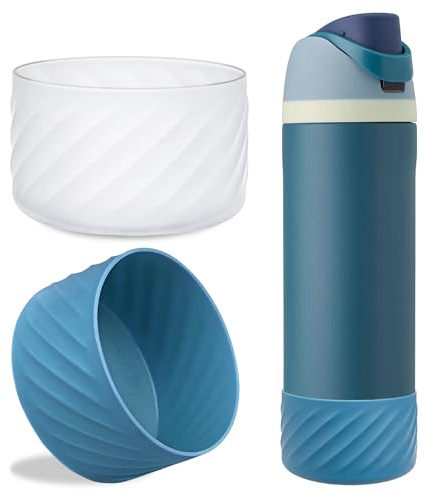 2Pcs Silicone Boot Base Sleeve for Owala Water Bottle FreeSip Twist and Flip Protective Silicone Bottom Bumper for Owala Flask Water Bottle Accessories BPA Free