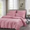 Gezu Housse de Couette Flanelle 240x260cm Rose Hiver Parure de Lit Velours Double Face Épaissir Moelleuse et Chaude Literie 2 Personnes avec 2 Taies d'oreiller 65x65cm avec Fermeture Éclair