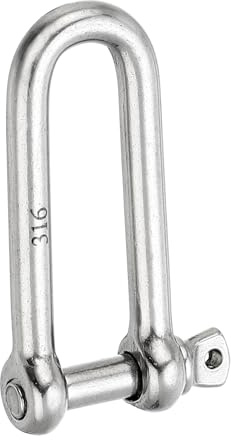 PATIKIL Grillete de Pasador Roscado 5mm 3/16 220lb Acero Inoxidable 316 Forjado Grillete en D Largo de Grado Marino para Cadenas Cuerdas de Alambre al Aire Libre Plateado