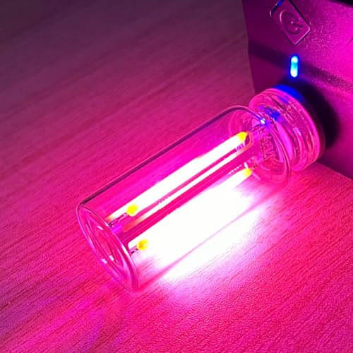 Illuminajdm Retro-Inspired Interior Mood Lamps, USB Touch Nachtlicht, Glasflasche Mini USB Nachtlicht, Auto USB Beleuchtung, USB Licht, Kreative Atmosphärenleuchte für Auto, Schlafzimmer (Rosa)