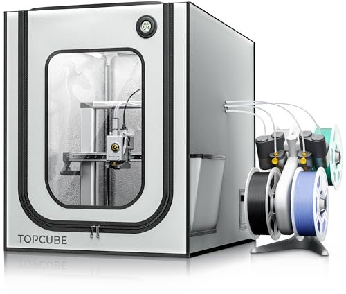 TOPCUBE - Custodia per stampante 3D per Bambu Lab A1, alloggiamento di grandi dimensioni con luce LED, resistente al fuoco, impermeabile, antipolvere, riduzione del rumore, temperatura costante, 550 x