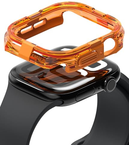 Ringke Fusion Bumper Kompatibel mit Apple Watch 11/10 42mm Schutzhülle, [Doppelschichtiger] Robuster Bumper-Rahmenschutz Transparente Farbe Hülle - Neon Orange