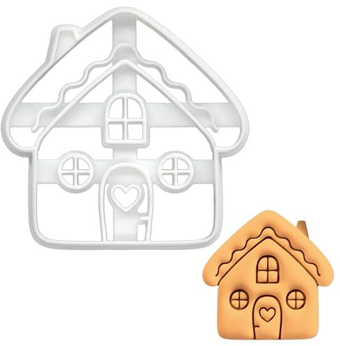 BAKERLOGY Cottage Haus Ausstechform - kleine Häuser Ausstecher, Detailliertes Keksausstecher, Ideal für Fondant, Keksteig, Ton