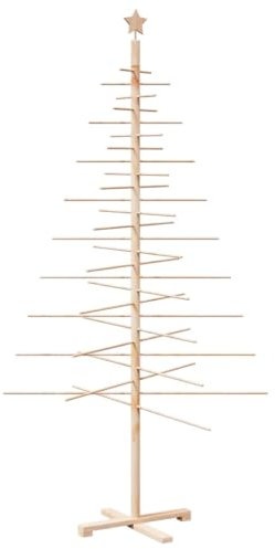 vidaXL Albero di Natale Decorativo in Legno 210 cm Legno Massello Pino, Albero di Natale Decorativo, Albero Natalizio Decorativo, Albero Natalizio