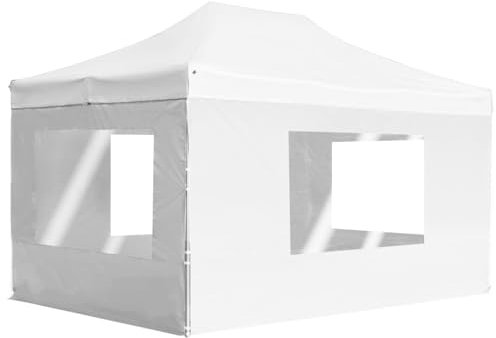 Sufrk Gazebo Professionale Pieghevole in Alluminio Pareti 4,5x3m Bianco,Gazebo Pergola Con Telo Impermeabile Richiudibile E Struttura Rettangolare In Acciaio Inossidabile Ad Alta Densità,Per Arredo Gi