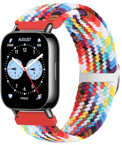 Janpso Correas compatibles con Xiaomi Redmi Watch 5 Lite/Active para mujeres y hombres, pulsera de repuesto de nailon trenzado elástico ajustable para Redmi Watch 5 Active/Lite