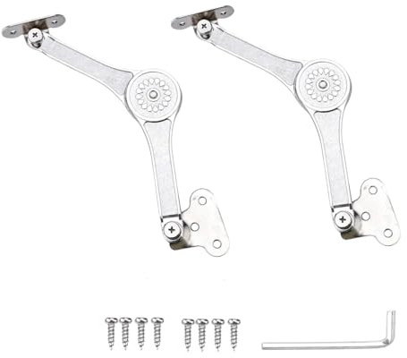 CJQZP 2-Pack Adjustable Cabinet and Wardrobe Folding Stays, Toy Box Hinges Soft Close Heavy Duty Hinges for Chest,Heavy DutyLid Stay Support