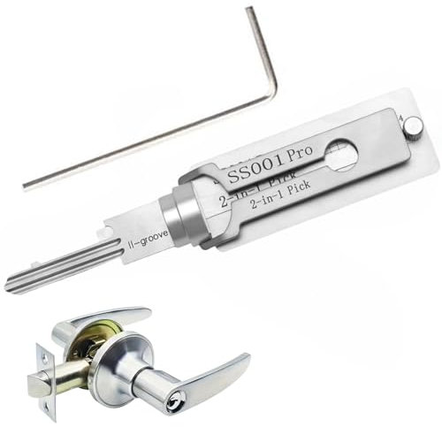 2 in1 Lock Pick and Decoder,Ma/Ster Key Decoder Lock Picking Tool,Key Decoder Lock Pick,Stai/nless Steel Ma/Ster Key Decoder,2 in 1 Ma/Ster Key Decoder Lock Picking Tools,Lock Pick Decoder(SS001Pro)