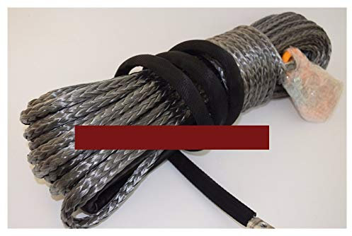 Synthetisches Windenseil-Set, Grau 10mm * 30m Off Road Wiinch Seil, ATV Winchkabel, Synthetisches Seil, Plasmaseil 10mm für Geländewagen, LKW, SUV, ATV, UTV