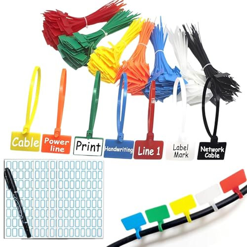 250pcs Fascette Stringicavo Colorate,150mmx3mm Fascette per Cavi,Fascette Nylon Autobloccanti Riutilizzabili per Casa,Ufficio,Giardino,Garage,Officina,7 Colori Diversi(con etichette vuota da 160 pcs)
